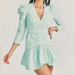 Love Shack Fancy Aviva Dress Elegant Mint Green Dress